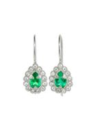 Cathy Waterman Emerald And Diamond Earrings - Platinum