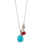 Ten Thousand Things Turquoise And Coral Quarter Moon Necklace