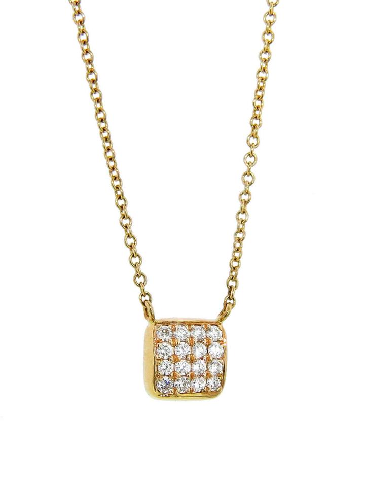 Jamie Joseph Pave Diamond Square Necklace