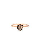 Satomi Kawakita Hexagon Brown Diamond Ring In Rose Gold