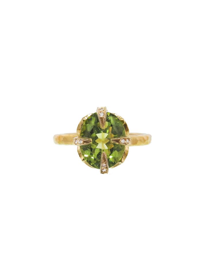Cathy Waterman Peridot Flowerside Ring