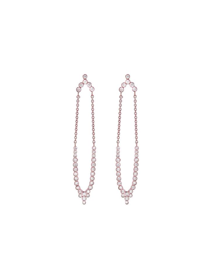 Yannis Sergakis Long Charni?res Earrings With Diamonds - Rose Gold