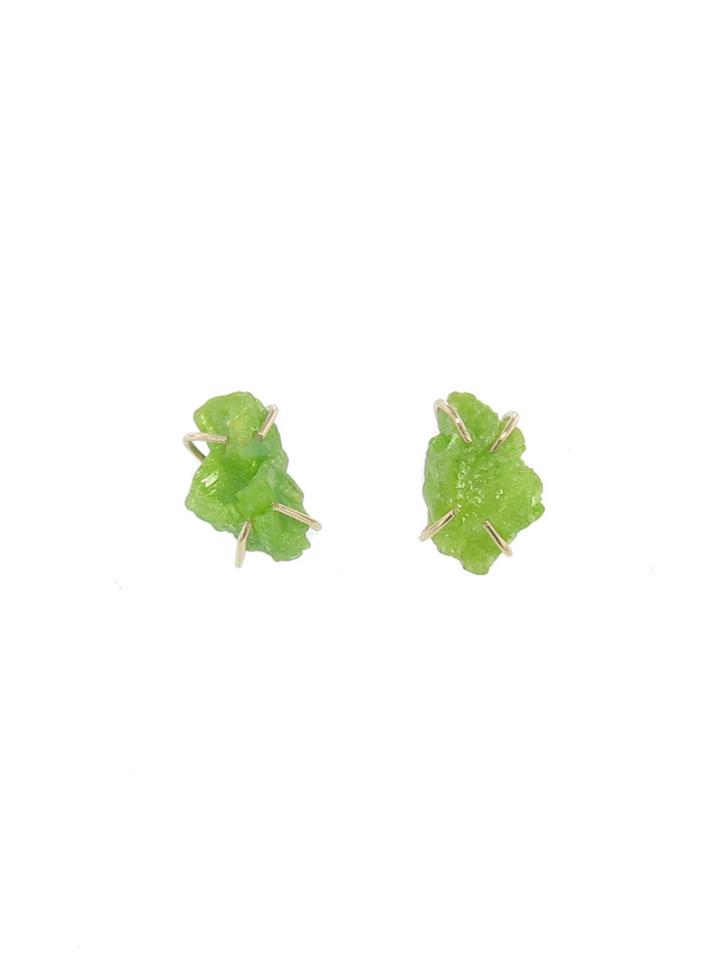Melissa Joy Manning Green Pyromorphite Stud Earrings