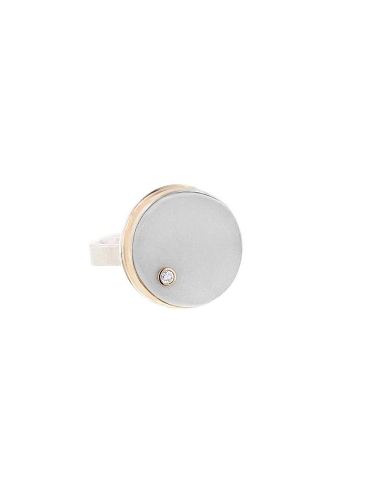 Jamie Joseph White Brazilian Drusy Ring With Diamond