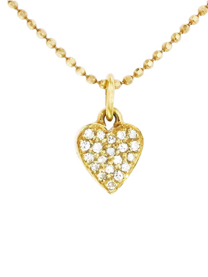 Jennifer Meyer Diamond Heart Necklace - Yellow Gold