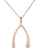Jennifer Meyer Rose Gold Diamond Wishbone Pendant