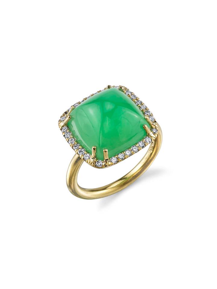 Irene Neuwirth Pyramid Chrysoprase Ring - Yellow Gold