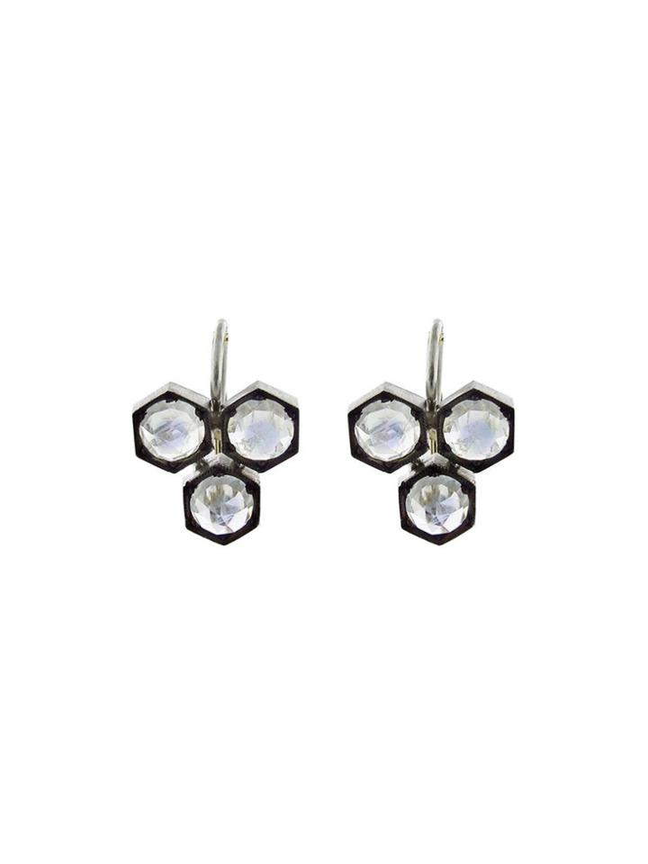 Cathy Waterman Triple Rose Cut Moonstone Earrings