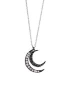 Blackbird And The Snow Twin Moon Necklace With Diamonds