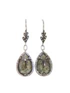 Cathy Waterman Rustic Diamond Pave Frame Earrings - Platinum