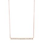 Sethi Couture White Baguette Diamond Bar Necklace - Rose Gold