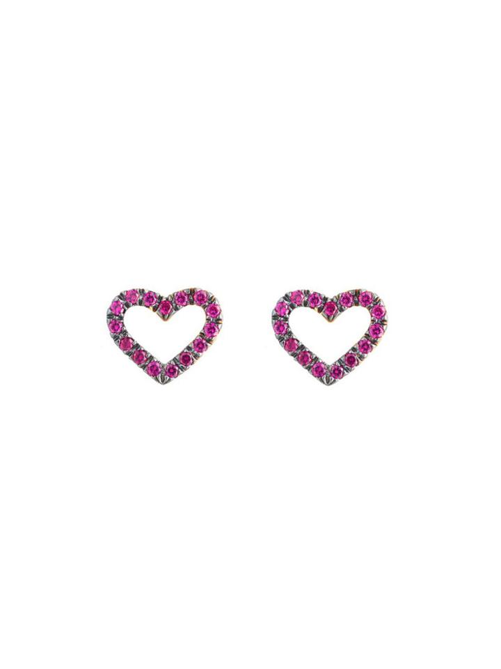 Finn Open Heart Ruby Stud Earrings