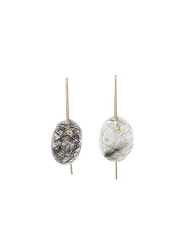 Necessary Stone Oval Short Wire Quartz Earrings