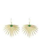 Annette Ferdinandsen Fan Palm Earrings With Emeralds