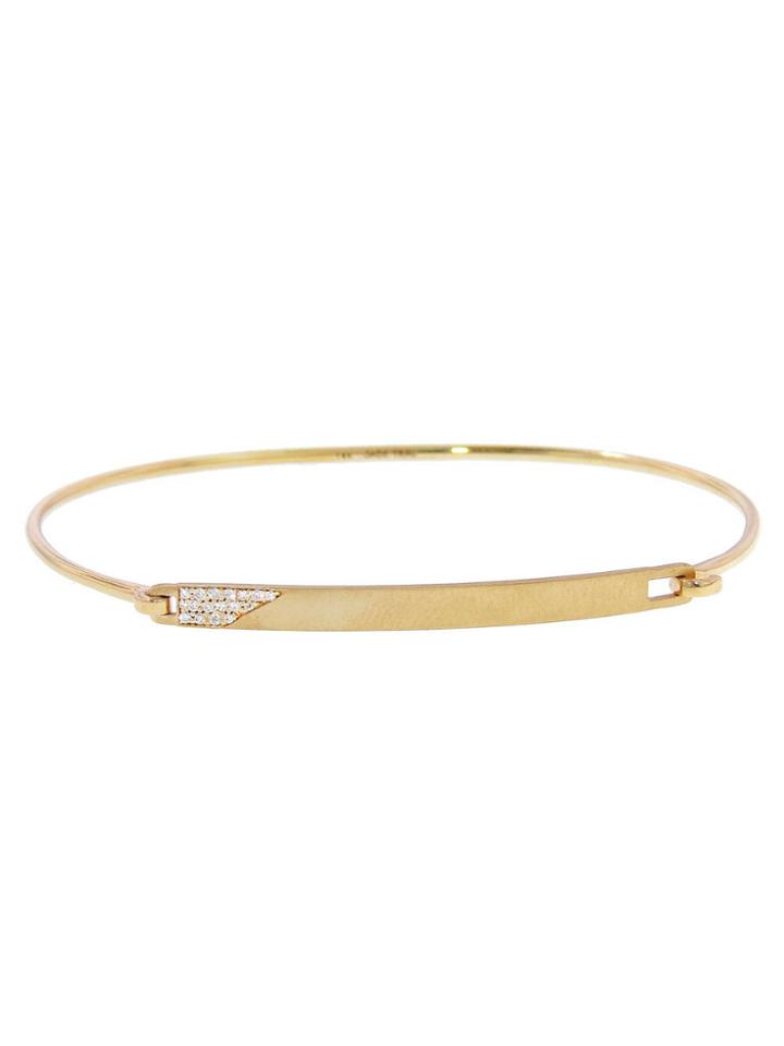 Jade Trau Matchstick Cuff With Diamonds - Yellow Gold Bracelet