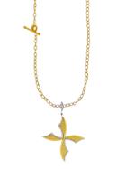 Cathy Waterman Scimitar Cross Pendant With Diamonds - 22 Karat Gold Platinum