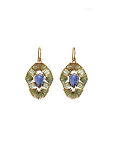 Nak Armstrong Iolite Drop Earrings With Labradorite Mosaics