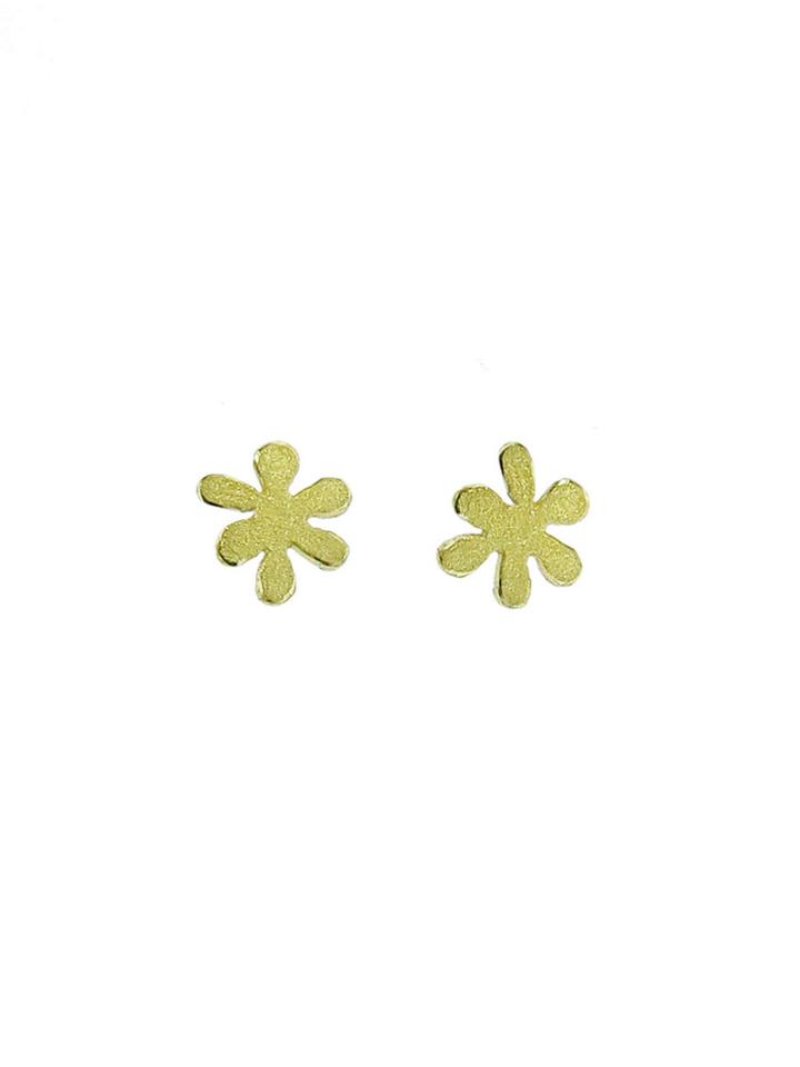 Himatsingka Mini Flat Gold Flower Studs