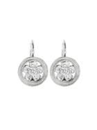 Cathy Waterman Double Milgrain Daisy Earrings - Platinum