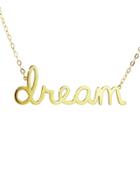 Sydney Evan Large Script Dream Necklace In Yellow Gold