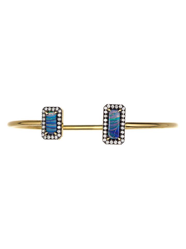 Jemma Wynne Double Boulder Opal Bracelet With Diamonds