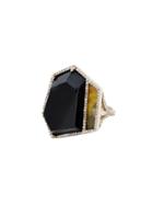 Monique Péan Black Jade And Jasper Ring With Diamonds