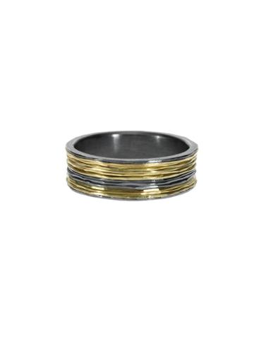 Todd Reed Gold And Silver Band With Patina