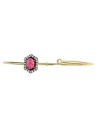 Jemma Wynne Pink Tourmaline Bangle With Hex Diamond Border