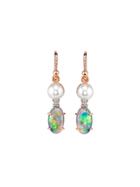 Irene Neuwirth Akoya Pearl And Lightning Ridge Opal Drop Earrings