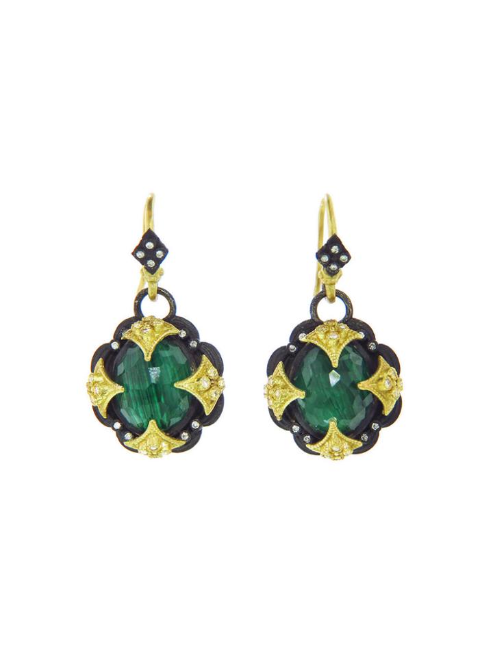 Armenta Malachite Cravelli Cross Earrings