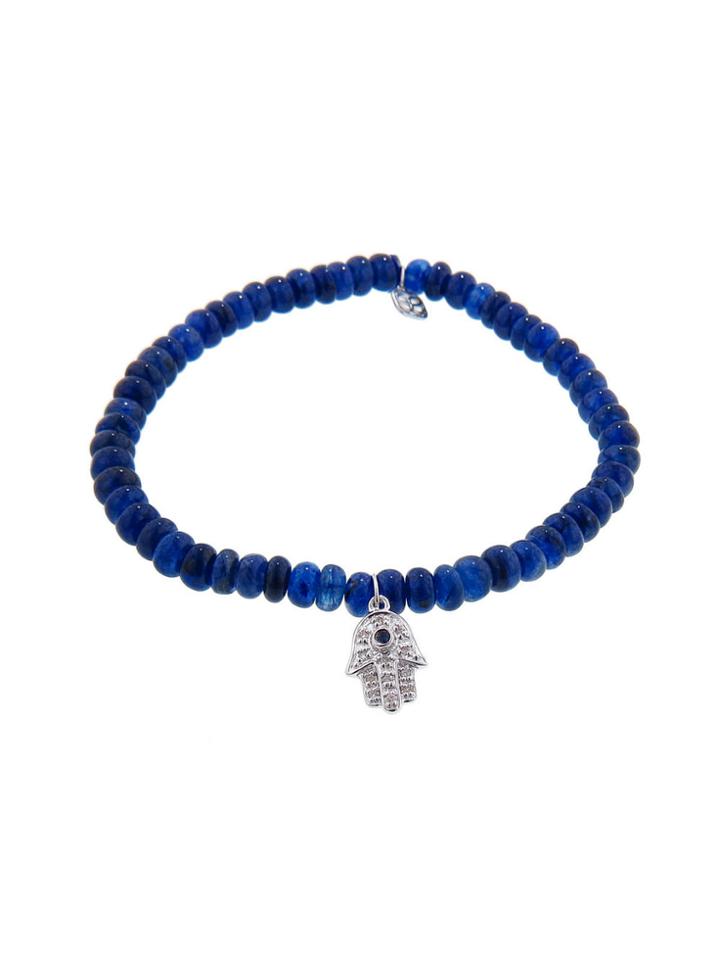 Sydney Evan Small Diamond Hamsa On Blue Sapphire - White Gold