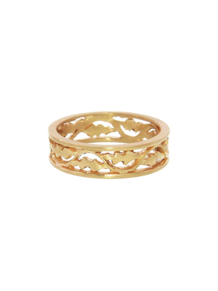 Cathy Waterman Leaf And Vine Band - Yellow Gold
