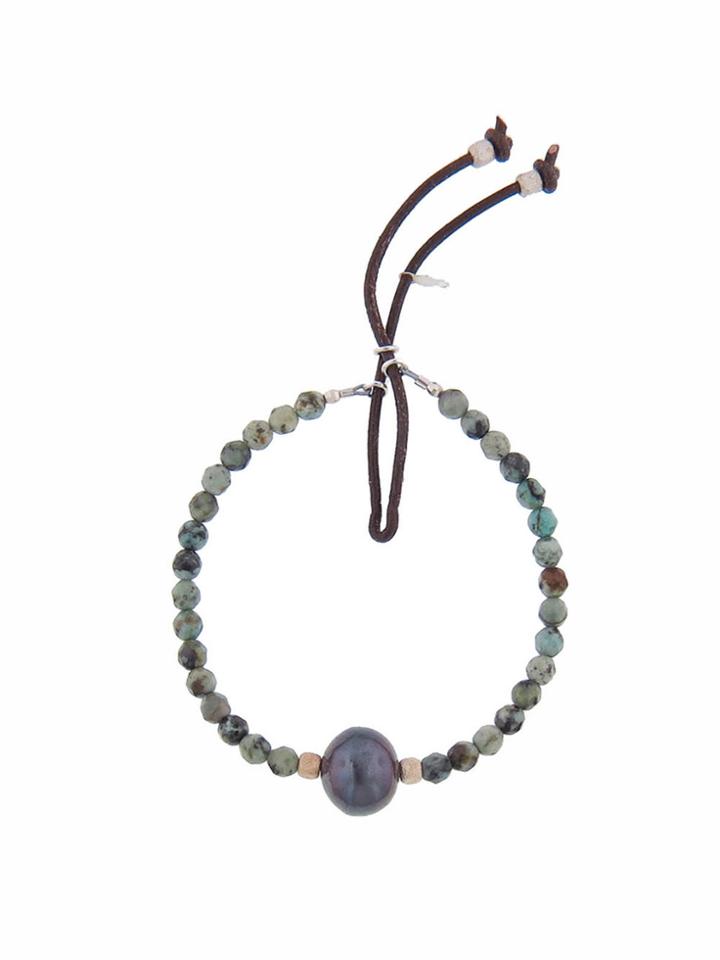 Catherine Michiels Sweetwater Pearl And African Turquoise Stardust Bracelet