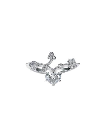 Kataoka Heart Diamond Vine Ring - White Gold