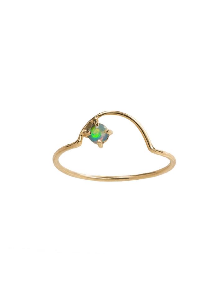 Wwake Offset Opal Arc Ring