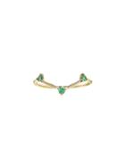 Wwake Three-step Emerald Triangle Ring