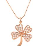 Jennifer Meyer Designer Rose Gold Diamond Four-leaf Necklace