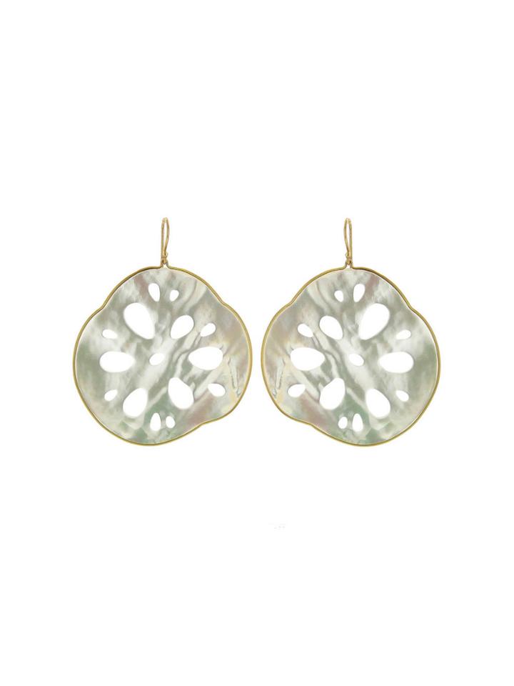 Annette Ferdinandsen Large Lotus Root Earrings - Yellow Gold
