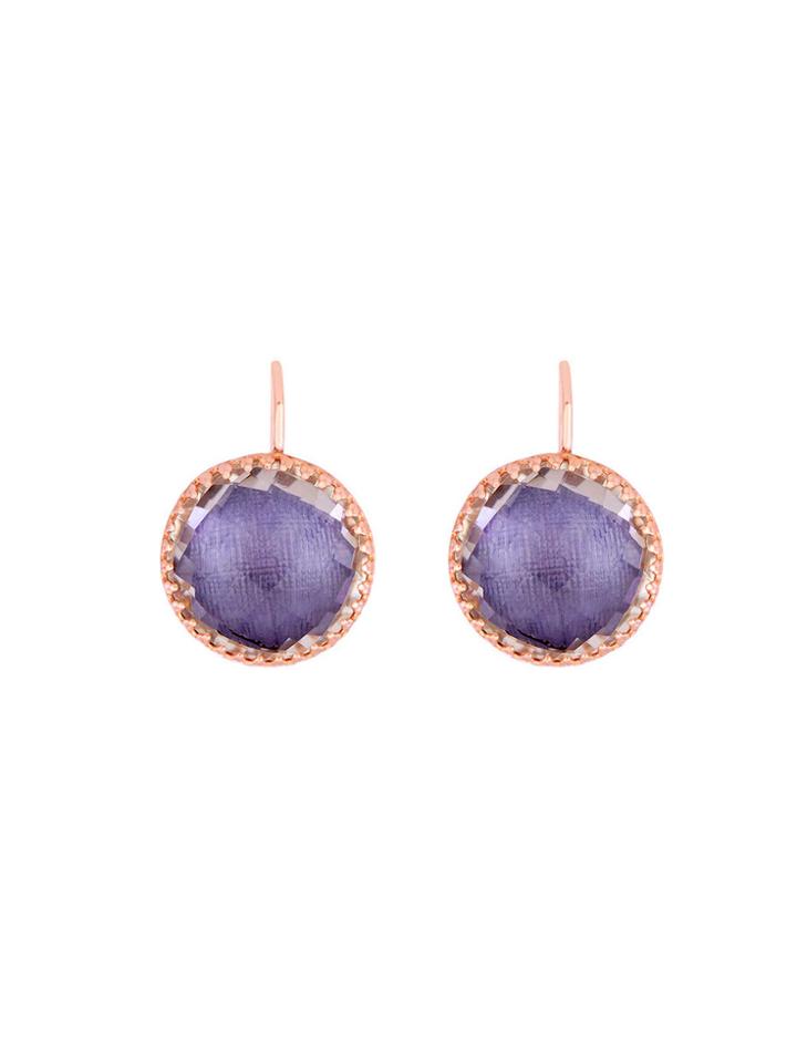 Larkspur & Hawk Olivia Button Earrings In Rose Gold - Twilight