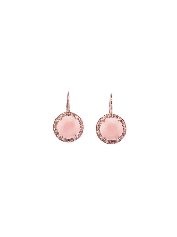 Andrea Fohrman Pink Opal Earrings With Lavender Sapphires - Rose Gold