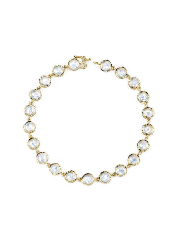 Irene Neuwirth Rose Cut Rainbow Moonstone Bracelet - Yellow Gold