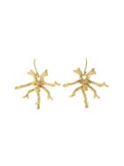 Annette Ferdinandsen Yellow Gold Coral Branch Drop Earrings