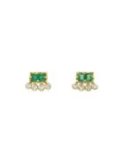 Yasuko Azuma Emerald Muguet Studs With Diamonds