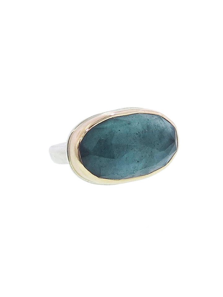 Jamie Joseph Unique Faceted Moss Aqua Ring