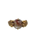 Cathy Waterman Golden Rustic Diamond Leafside Ring - Yellow Gold