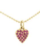 Jennifer Meyer Ruby Heart Necklace - Yellow Gold