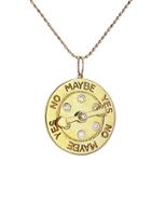 Sydney Evan Yes, No, Maybe Pendant Necklace In Yellow Gold With Diamonds