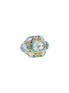 Jude Frances Apatite Quartz Flower Dome Designer Ring
