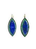Andrea Fohrman Marquis Lapis Drop Earrings With Emerald Accents