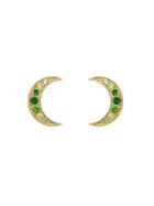 Andrea Fohrman Tsavorite Crescent Moon Stud Earrings